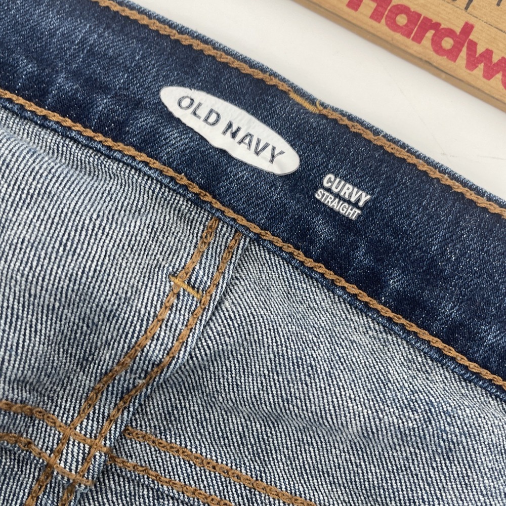 Old Navy Jeans Womens 16 Short Curvy Straight Richmond Stretch Dark Denim - Picture 4 of 9